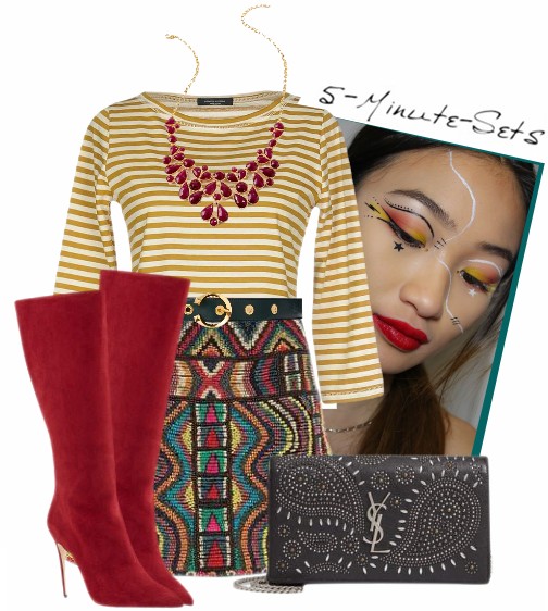 Valentino Multicolor Lurex Embroidered Beaded Mini Skirt - SAINT LAURENT
Lambskin Bandana Studded Monogram Chain Wallet Black