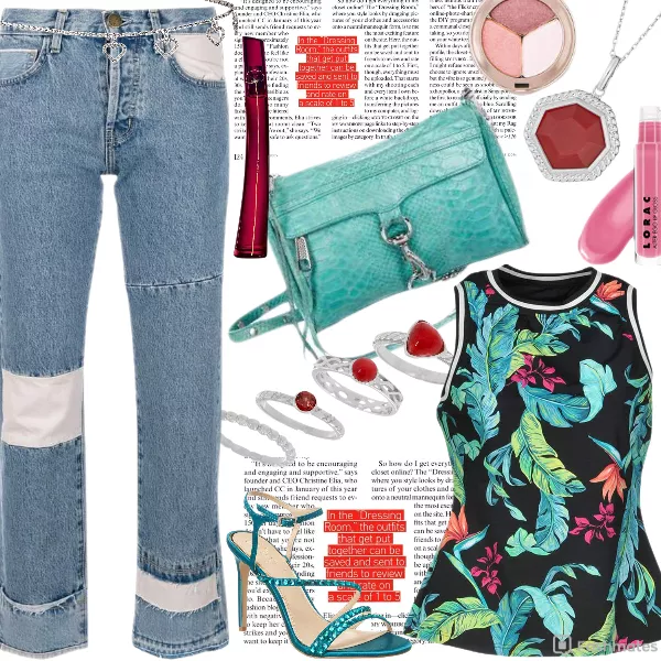 Rebecca Minkoff Embossed M.A.C. , Current/Elliott cropped patchwork, SEAFOLLY T-shirts , Red Agate Beaded Frame 18" Pendant , Jewel Badgley Mischka Marimba