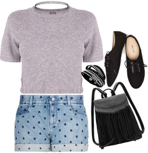 Stella McCartney Star Tomboy Shorts - SILVER STUD AND BLING FAUX SUEDE BRACELET - Tassel Design Women Backpack - 